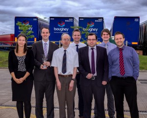 The award-winning IT team holding the UKWA award trophy